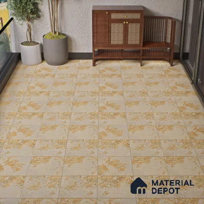 Punch Tile TL 04808 B Rustique Elegance Rustic Beige 16 x 16 inch Vitrified Matte Finish - 12 mm | Suitable for Parking, Terrace, Balcony, Courtyard | Heavy Duty Digital Anti Skid Parking Floor | Pattern Alignment May Vary | 2-3 mm Spacer is Mandatory (Sample)