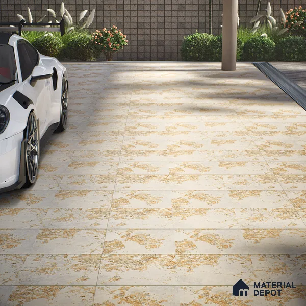 Punch Tile TL 04808 B Rustique Elegance Rustic Beige 16 x 16 inch Vitrified Matte Finish - 12 mm | Suitable for Parking, Terrace, Balcony, Courtyard | Heavy Duty Digital Anti Skid Parking Floor | Pattern Alignment May Vary | 2-3 mm Spacer is Mandatory (Sample)