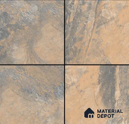 Punch Tile TL 04808 Rustique Elegance Rustic Earth Brown 16 x 16 inch Vitrified Matte Finish - 12 mm | Suitable for Parking, Terrace, Balcony, Courtyard | Heavy Duty Digital Anti Skid Parking Floor | Pattern Alignment May Vary | 2-3 mm Spacer is Mandatory (Sample)