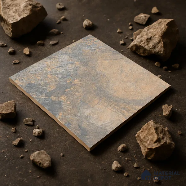 Punch Tile TL 04808 Rustique Elegance Rustic Earth Brown 16 x 16 inch Vitrified Matte Finish - 12 mm | Suitable for Parking, Terrace, Balcony, Courtyard | Heavy Duty Digital Anti Skid Parking Floor | Pattern Alignment May Vary | 2-3 mm Spacer is Mandatory (Sample)