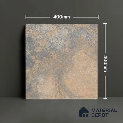 Punch Tile TL 04808 Rustique Elegance Rustic Earth Brown 16 x 16 inch Vitrified Matte Finish - 12 mm | Suitable for Parking, Terrace, Balcony, Courtyard | Heavy Duty Digital Anti Skid Parking Floor | Pattern Alignment May Vary | 2-3 mm Spacer is Mandatory (Sample)