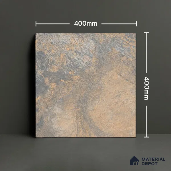 Punch Tile TL 04808 Rustique Elegance Rustic Earth Brown 16 x 16 inch Vitrified Matte Finish - 12 mm | Suitable for Parking, Terrace, Balcony, Courtyard | Heavy Duty Digital Anti Skid Parking Floor | Pattern Alignment May Vary | 2-3 mm Spacer is Mandatory (Sample)