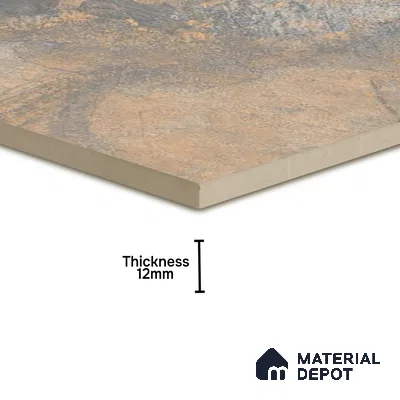 Punch Tile TL 04808 Rustique Elegance Rustic Earth Brown 16 x 16 inch Vitrified Matte Finish - 12 mm | Suitable for Parking, Terrace, Balcony, Courtyard | Heavy Duty Digital Anti Skid Parking Floor | Pattern Alignment May Vary | 2-3 mm Spacer is Mandatory (Sample)