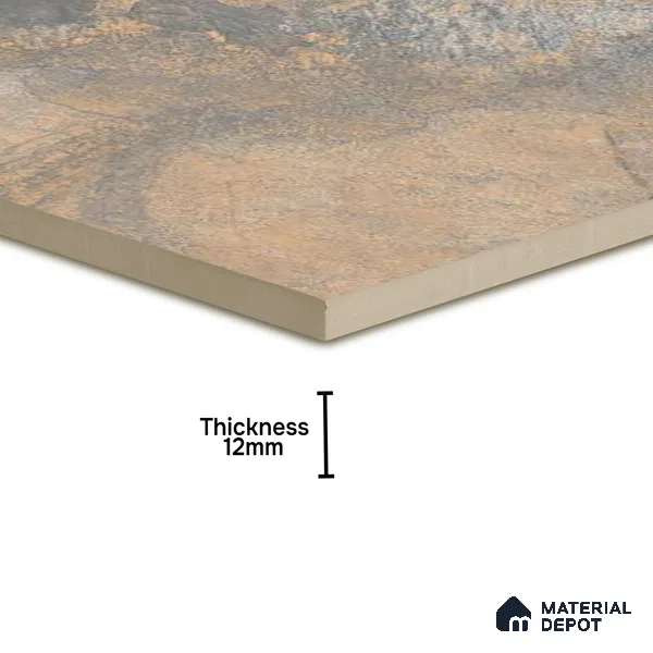 Punch Tile TL 04808 Rustique Elegance Rustic Earth Brown 16 x 16 inch Vitrified Matte Finish - 12 mm | Suitable for Parking, Terrace, Balcony, Courtyard | Heavy Duty Digital Anti Skid Parking Floor | Pattern Alignment May Vary | 2-3 mm Spacer is Mandatory (Sample)