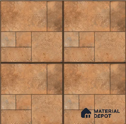 Parking Moroccan Floor Tile TL 04783 B Earthen Slate Sunset Clay 16 x 16 inch Vitrified Anti Skid Matte Finish - 12 mm | Suitable for Parking, Terrace, Balcony, Courtyard | Pattern Alignment May Vary | 2-3 mm Spacer is Mandatory (Sample)