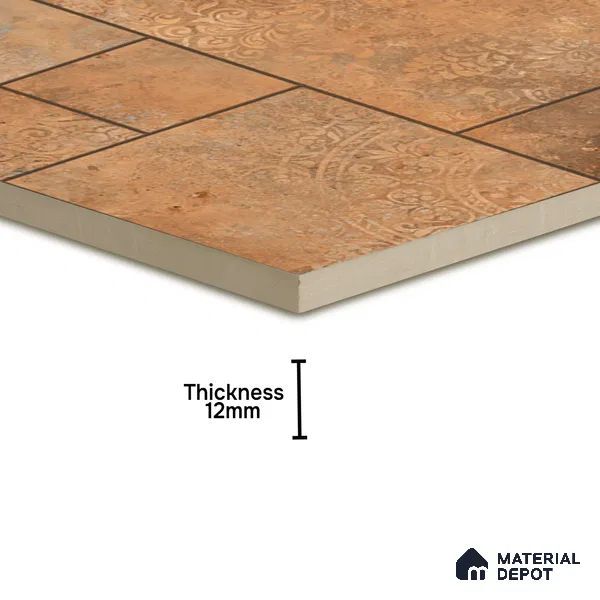 Parking Moroccan Floor Tile TL 04783 B Earthen Slate Sunset Clay 16 x 16 inch Vitrified Anti Skid Matte Finish - 12 mm | Suitable for Parking, Terrace, Balcony, Courtyard | Pattern Alignment May Vary | 2-3 mm Spacer is Mandatory (Sample)