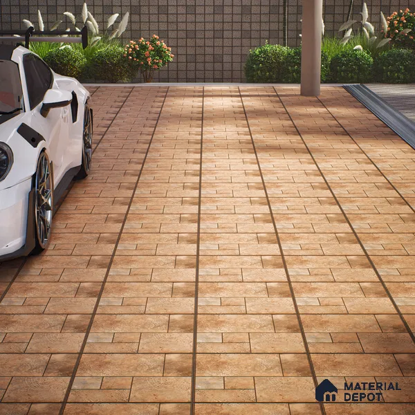 Parking Moroccan Floor Tile TL 04783 B Earthen Slate Sunset Clay 16 x 16 inch Vitrified Anti Skid Matte Finish - 12 mm | Suitable for Parking, Terrace, Balcony, Courtyard | Pattern Alignment May Vary | 2-3 mm Spacer is Mandatory (Sample)