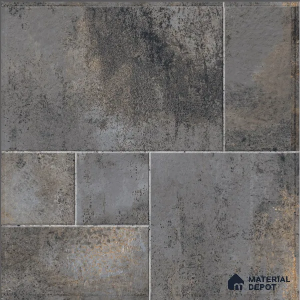 Rustic Floor Tile TL 04783 D Earthen Slate Oxide Brown 16 x 16 inch Vitrified Anti Skid Matte Finish - 12 mm | Suitable for Parking, Terrace, Balcony, Courtyard | Pattern Alignment May Vary | 2-3 mm Spacer is Mandatory (Sample)