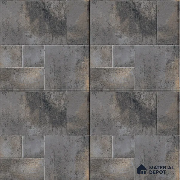 Rustic Floor Tile TL 04783 D Earthen Slate Oxide Brown 16 x 16 inch Vitrified Anti Skid Matte Finish - 12 mm | Suitable for Parking, Terrace, Balcony, Courtyard | Pattern Alignment May Vary | 2-3 mm Spacer is Mandatory (Sample)