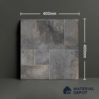 Rustic Floor Tile TL 04783 D Earthen Slate Oxide Brown 16 x 16 inch Vitrified Anti Skid Matte Finish - 12 mm | Suitable for Parking, Terrace, Balcony, Courtyard | Pattern Alignment May Vary | 2-3 mm Spacer is Mandatory (Sample)