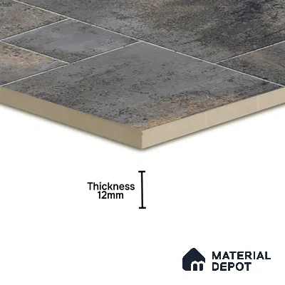 Rustic Floor Tile TL 04783 D Earthen Slate Oxide Brown 16 x 16 inch Vitrified Anti Skid Matte Finish - 12 mm | Suitable for Parking, Terrace, Balcony, Courtyard | Pattern Alignment May Vary | 2-3 mm Spacer is Mandatory (Sample)