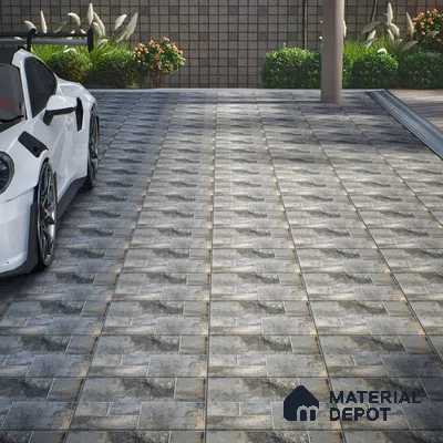 Rustic Floor Tile TL 04783 D Earthen Slate Oxide Brown 16 x 16 inch Vitrified Anti Skid Matte Finish - 12 mm | Suitable for Parking, Terrace, Balcony, Courtyard | Pattern Alignment May Vary | 2-3 mm Spacer is Mandatory (Sample)