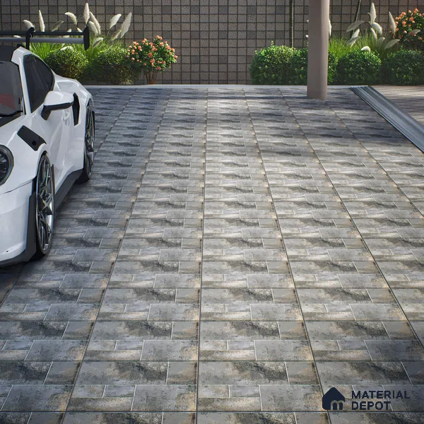 Rustic Floor Tile TL 04783 D Earthen Slate Oxide Brown 16 x 16 inch Vitrified Anti Skid Matte Finish - 12 mm | Suitable for Parking, Terrace, Balcony, Courtyard | Pattern Alignment May Vary | 2-3 mm Spacer is Mandatory (Sample)