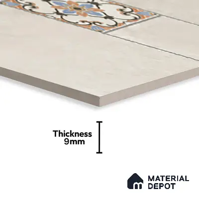Punch Floor & Wall Tile TL 06270 B Slateon Zamora Ivory 4 ft x 2 ft Vitrified Punch Finish - 9 mm | Suitable for Living Room, Bedroom, Kitchen