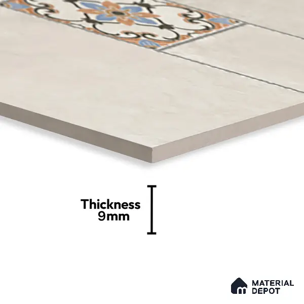 Punch Floor & Wall Tile TL 06270 B Slateon Zamora Ivory 4 ft x 2 ft Vitrified Punch Finish - 9 mm | Suitable for Living Room, Bedroom, Kitchen