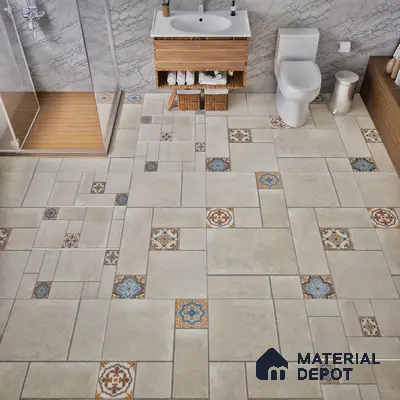 Punch Floor & Wall Tile TL 06270 B Slateon Zamora Ivory 4 ft x 2 ft Vitrified Punch Finish - 9 mm | Suitable for Living Room, Bedroom, Kitchen