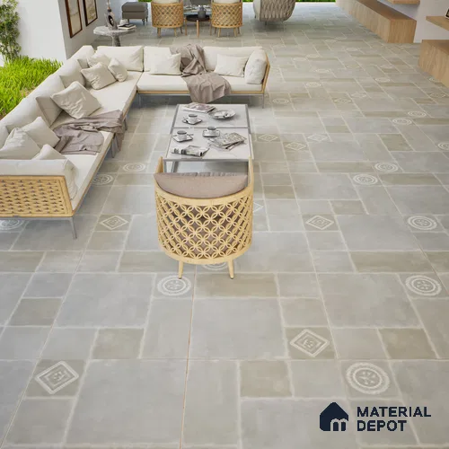 Punch Floor & Wall Tile TL 06270 Slateon Regal Leon 4 ft x 2 ft Vitrified Punch Finish - 9 mm | Suitable for Living Room, Bedroom, Kitchen