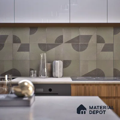 Punch Wall & Floor Handmade Tile TL 05881 Pattern 1 Subtle Geometry 197 mm x 197 mm Vitrified - 9 mm | Random Mix Patterns | Suitable For Living Room, Bedroom, Kitchen