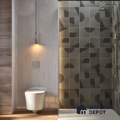 Punch Wall & Floor Handmade Tile TL 05881 Pattern 1 Subtle Geometry 197 mm x 197 mm Vitrified - 9 mm | Random Mix Patterns | Suitable For Living Room, Bedroom, Kitchen