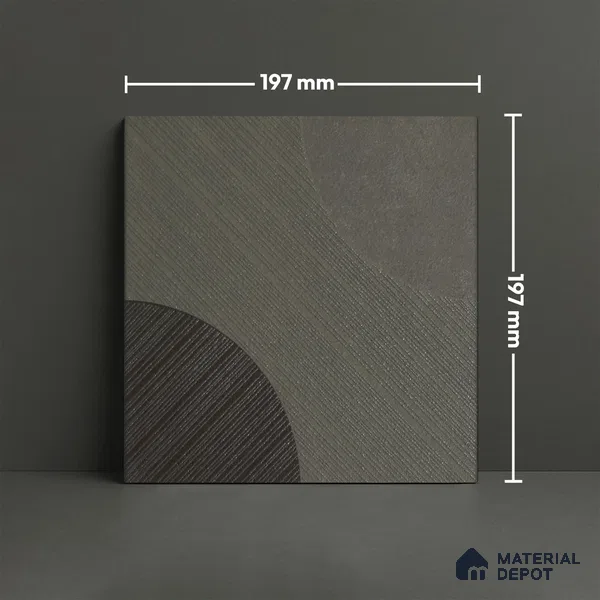 Punch Wall & Floor Handmade Tile TL 05881 Pattern 1 Subtle Geometry 197 mm x 197 mm Vitrified - 9 mm | Random Mix Patterns | Suitable For Living Room, Bedroom, Kitchen