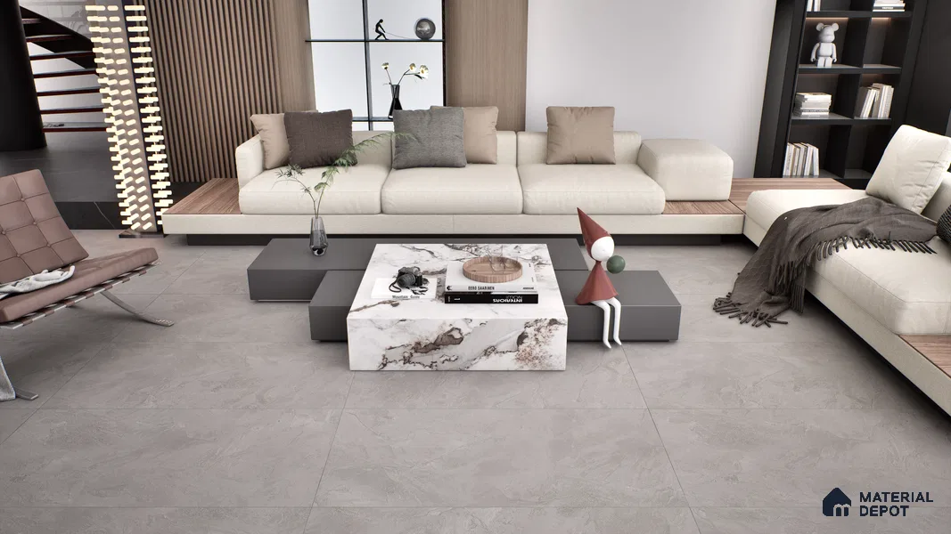 Punch Wall Tile TL 06268 C Colossus Graphite Monolith 4 ft x 2 ft Vitrified Punch Finish - 9 mm (Random Design 4) | Suitable for Living Room, Bedroom, Bathroom & Kitchen