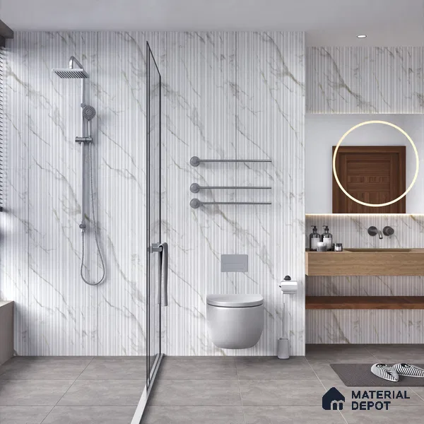 Punch Wall Tile TL 06269 Zenith Carolina Elegance 4 ft x 2 ft Vitrified Punch Finish - 9 mm (Random Design 4) | Suitable for Living Room, Bedroom, Bathroom & Kitchen