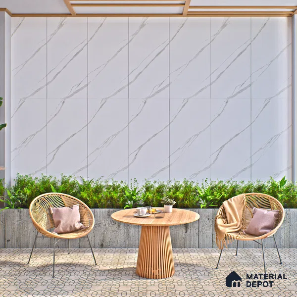 Punch Wall Tile TL 06269 Zenith Carolina Elegance 4 ft x 2 ft Vitrified Punch Finish - 9 mm (Random Design 4) | Suitable for Living Room, Bedroom, Bathroom & Kitchen