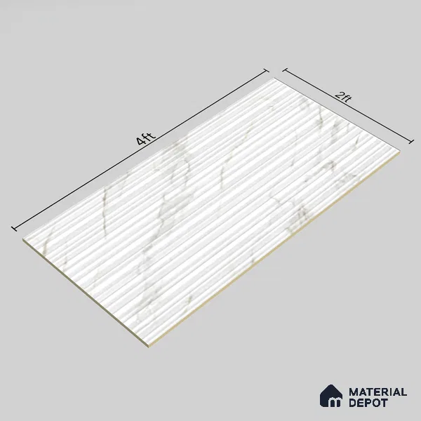 Punch Wall Tile TL 06269 Zenith Carolina Elegance 4 ft x 2 ft Vitrified Punch Finish - 9 mm (Random Design 4) | Suitable for Living Room, Bedroom, Bathroom & Kitchen