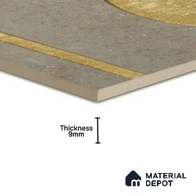 Punch Wall Handmade Tile TL 05874 Golden Apex 148 mm x 148 mm Vitrified - 9 mm | Random Mix Patterns | Suitable For Living Room, Bedroom, Kitchen