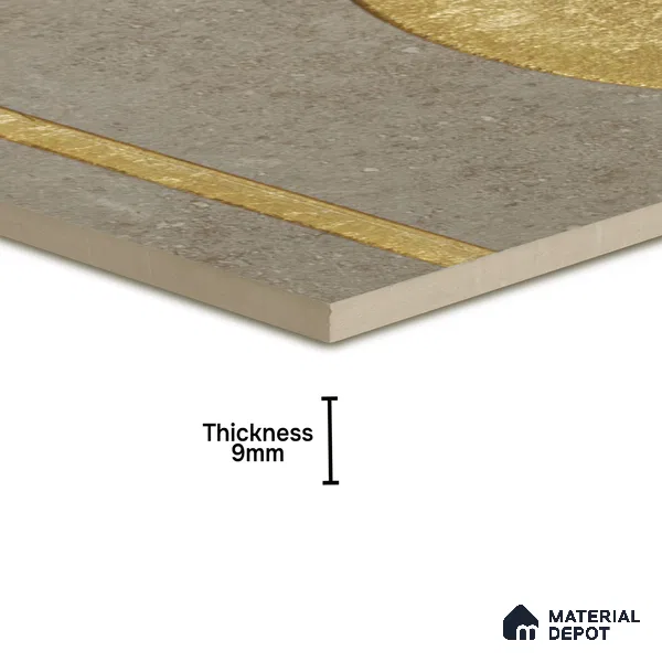 Punch Wall Handmade Tile TL 05874 Golden Apex 148 mm x 148 mm Vitrified - 9 mm | Random Mix Patterns | Suitable For Living Room, Bedroom, Kitchen