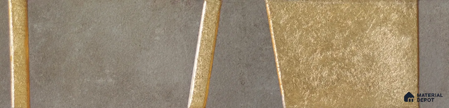 Punch Wall Handmade Tile TL 05873 Golden Stride 297 mm x 72 mm Vitrified - 9 mm | Random Mix Patterns | Suitable For Living Room, Bedroom, Kitchen