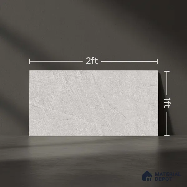 Stone Wall Tile TL 05991 B 6069 D Dark 2 ft x 1 ft Ceramic Matte Finish - 7.5 mm | Suitable For Kitchen, Bathroom (Sample)