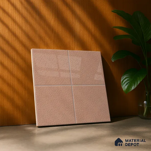 Punch Wall & Floor Tile TL 05633 B Tones Circlet Bhama 1 ft x 1 ft Ceramic Glossy Finish - 9 mm | Suitable for Living Room, Bedroom, Kitchen, Bathroom
