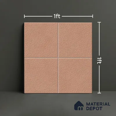 Punch Wall & Floor Tile TL 05633 B Tones Circlet Bhama 1 ft x 1 ft Ceramic Glossy Finish - 9 mm | Suitable for Living Room, Bedroom, Kitchen, Bathroom