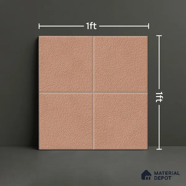 Punch Wall & Floor Tile TL 05633 B Tones Circlet Bhama 1 ft x 1 ft Ceramic Glossy Finish - 9 mm | Suitable for Living Room, Bedroom, Kitchen, Bathroom