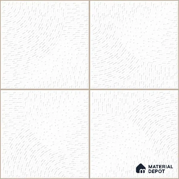 Punch Wall & Floor Tile TL 05633 C Tones Circlet Bianco 1 ft x 1 ft Ceramic Glossy Finish - 9 mm | Suitable for Living Room, Bedroom, Kitchen, Bathroom (Sample)