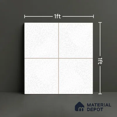 Punch Wall & Floor Tile TL 05633 C Tones Circlet Bianco 1 ft x 1 ft Ceramic Glossy Finish - 9 mm | Suitable for Living Room, Bedroom, Kitchen, Bathroom (Sample)