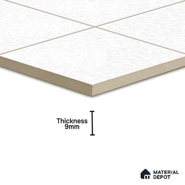 Punch Wall & Floor Tile TL 05633 C Tones Circlet Bianco 1 ft x 1 ft Ceramic Glossy Finish - 9 mm | Suitable for Living Room, Bedroom, Kitchen, Bathroom (Sample)