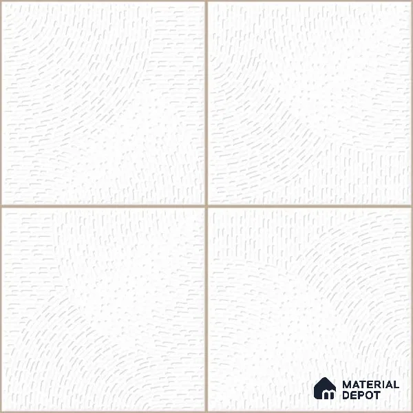 Punch Wall & Floor Tile TL 05633 C Tones Circlet Bianco 1 ft x 1 ft Ceramic Glossy Finish - 9 mm | Suitable for Living Room, Bedroom, Kitchen, Bathroom