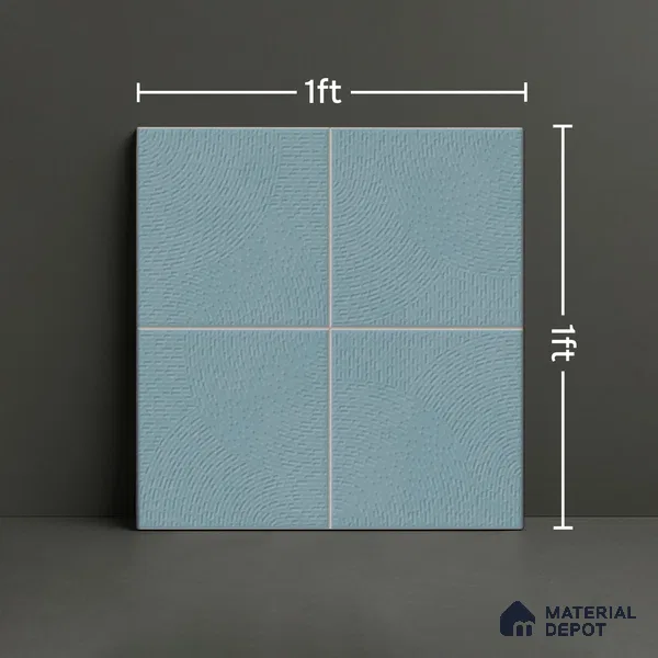 Punch Wall & Floor Tile TL 05633 D Tones Circlet Dusk 1 ft x 1 ft Ceramic Glossy Finish - 9 mm | Suitable for Living Room, Bedroom, Kitchen, Bathroom (Sample)