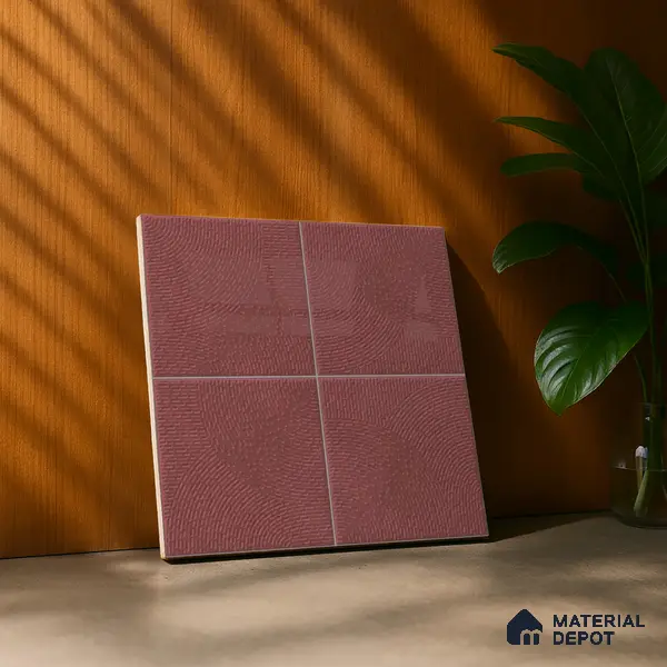 Punch Wall & Floor Tile TL 05633 E Tones Circlet Grape 1 ft x 1 ft Ceramic Glossy Finish - 9 mm | Suitable for Living Room, Bedroom, Kitchen, Bathroom