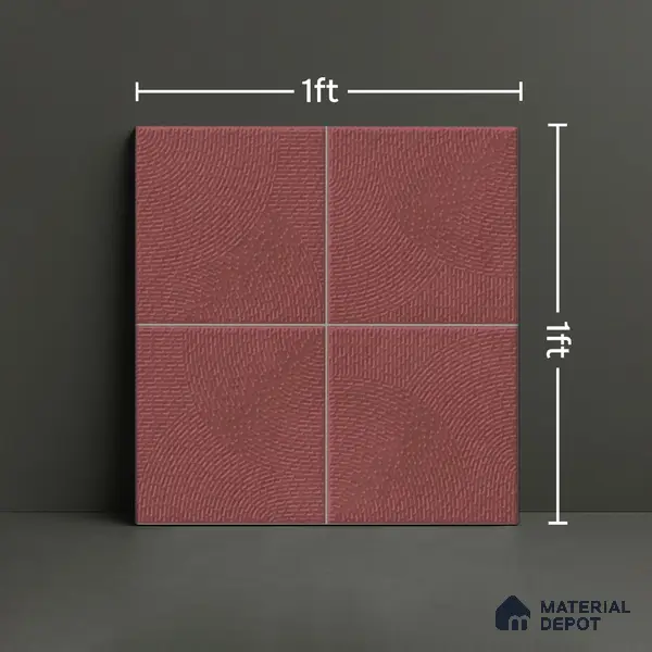 Punch Wall & Floor Tile TL 05633 E Tones Circlet Grape 1 ft x 1 ft Ceramic Glossy Finish - 9 mm | Suitable for Living Room, Bedroom, Kitchen, Bathroom