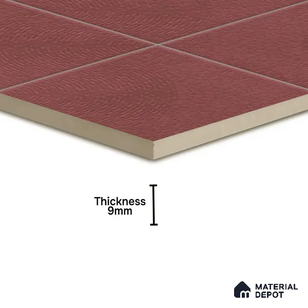 Punch Wall & Floor Tile TL 05633 E Tones Circlet Grape 1 ft x 1 ft Ceramic Glossy Finish - 9 mm | Suitable for Living Room, Bedroom, Kitchen, Bathroom