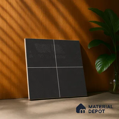 Punch Wall & Floor Tile TL 05633 F Tones Circlet Black 1 ft x 1 ft Ceramic Glossy Finish - 9 mm | Suitable for Living Room, Bedroom, Kitchen, Bathroom