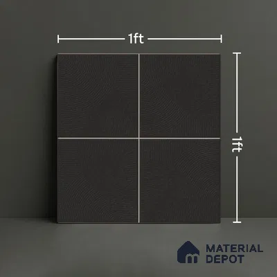 Punch Wall & Floor Tile TL 05633 F Tones Circlet Black 1 ft x 1 ft Ceramic Glossy Finish - 9 mm | Suitable for Living Room, Bedroom, Kitchen, Bathroom
