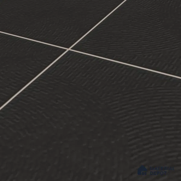 Punch Wall & Floor Tile TL 05633 F Tones Circlet Black 1 ft x 1 ft Ceramic Glossy Finish - 9 mm | Suitable for Living Room, Bedroom, Kitchen, Bathroom
