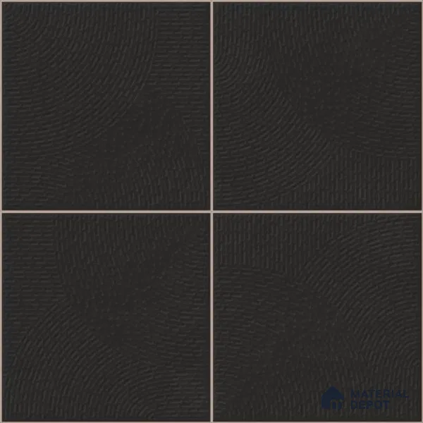 Punch Wall & Floor Tile TL 05633 F Tones Circlet Black 1 ft x 1 ft Ceramic Glossy Finish - 9 mm | Suitable for Living Room, Bedroom, Kitchen, Bathroom
