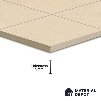 Punch Wall & Floor Tile TL 05633 Tones Circlet Ivory 1 ft x 1 ft Ceramic Glossy Finish - 9 mm | Suitable for Living Room, Bedroom, Kitchen, Bathroom