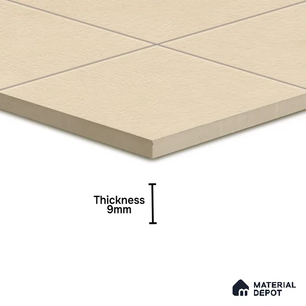 Punch Wall & Floor Tile TL 05633 Tones Circlet Ivory 1 ft x 1 ft Ceramic Glossy Finish - 9 mm | Suitable for Living Room, Bedroom, Kitchen, Bathroom