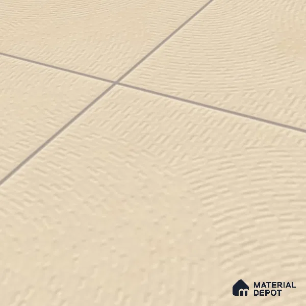 Punch Wall & Floor Tile TL 05633 Tones Circlet Ivory 1 ft x 1 ft Ceramic Glossy Finish - 9 mm | Suitable for Living Room, Bedroom, Kitchen, Bathroom